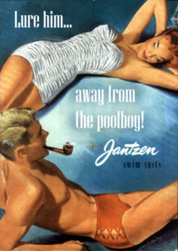 My favorite ad - you just have to do a double-take.  Lure him away from the poolboy?!