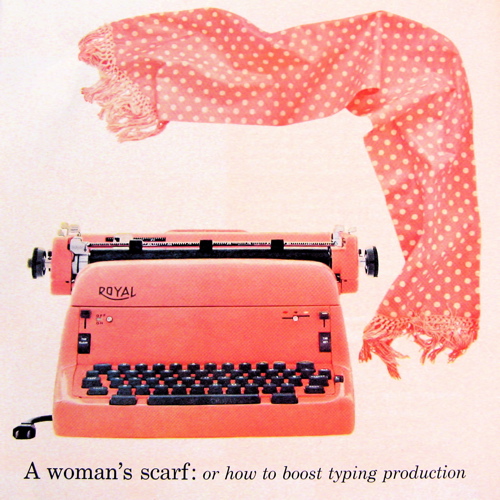 vintage pink typewriter